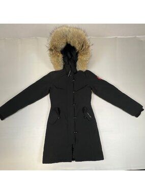 Canada Goose Rossclair Parka Womens Small Black Down Jacket Fur Hood Authentic